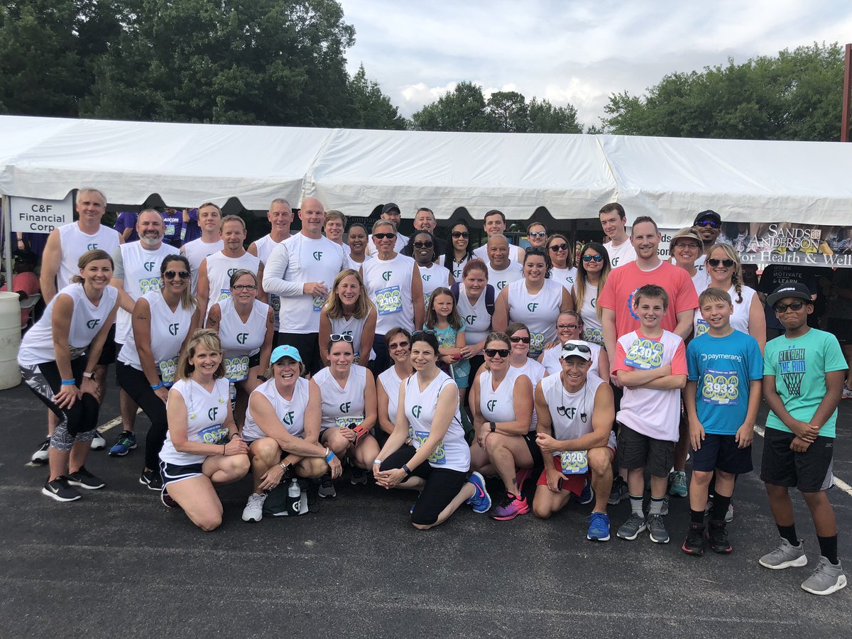 CandFBank's tweet photo. C&F Bank employees enjoyed participating in the Anthem Corporate Run this evening. πͺπβ Race donations benefit Greater Richmond Fit4Kids #MakingHealthyFun #CorporateRun #CFCorp #Fit4Kids https://t.co/seAP2537a0