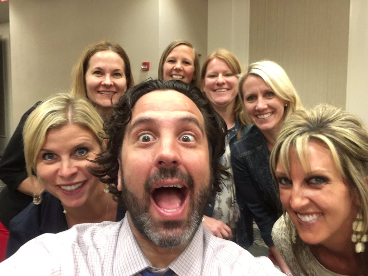 monica_dawkins's tweet photo. Soooo grateful to hear George Couros speak again...and even more excited to get selfie #2!
#MWLS19 https://t.co/BfwrnP5LWg