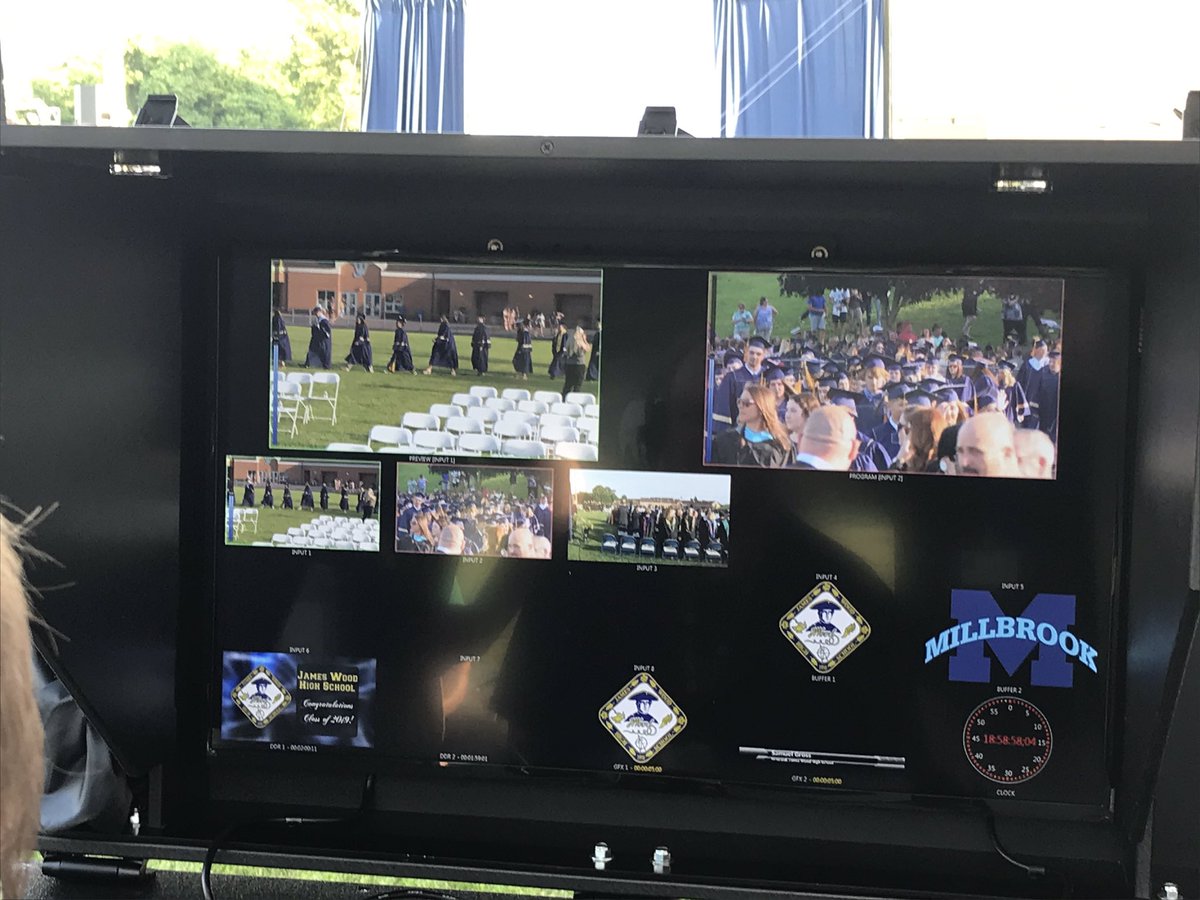 Proud of our Media and IT teams for our first graduation livestream at James Wood High