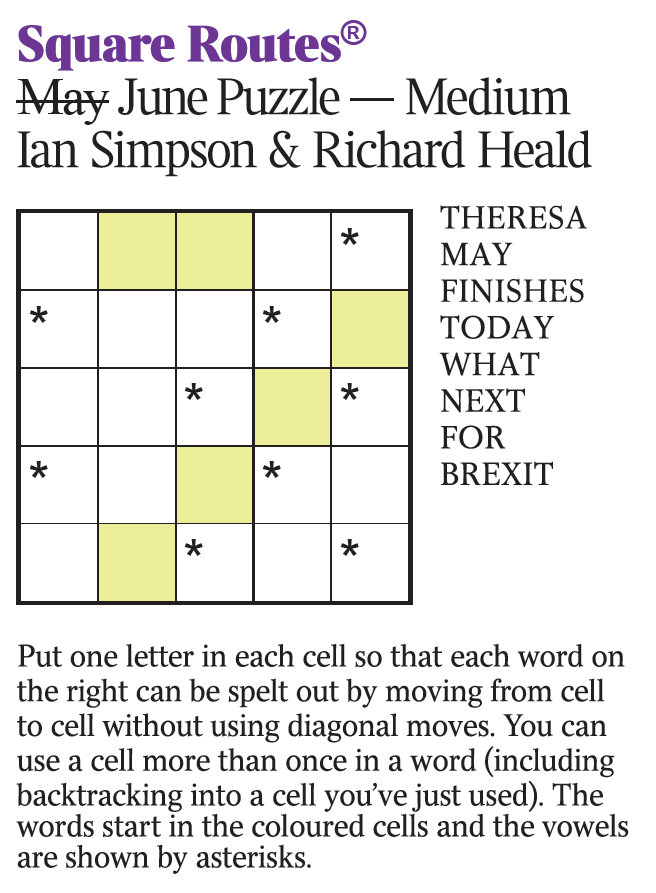 SquareRoutes's tweet photo. Poor #TheresaMay couldn't manage it, but can YOU solve the #Brexit puzzle? #SquareRoutes #Therexit https://t.co/qUWypKpnti