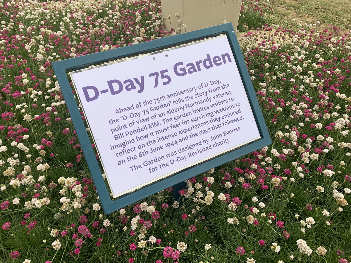 The beautiful #DDay75 Garden, which exhibited at this year’s RHS Chelsea Flower Show, and was opened officially this afternoon on the hill overlooking Arromanches (Gold Beach sector). A huge congrats to the @DDayRevisited team for all their hard work in making this possible.