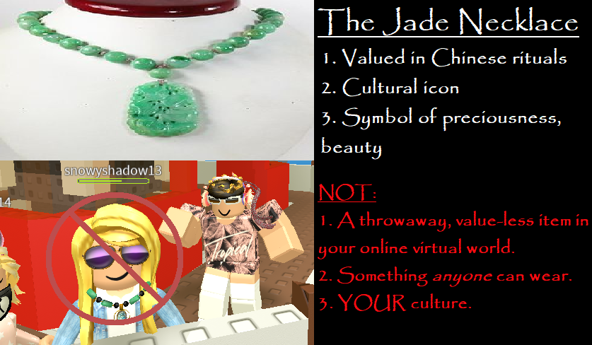 Dralion Tweets On Twitter Disgraceful Roblox The Jade Necklace Is A Cultural Spiritual Iconic Symbol In The Culture And History Of China The Fact That It Can Be Thefted - free necklace roblox