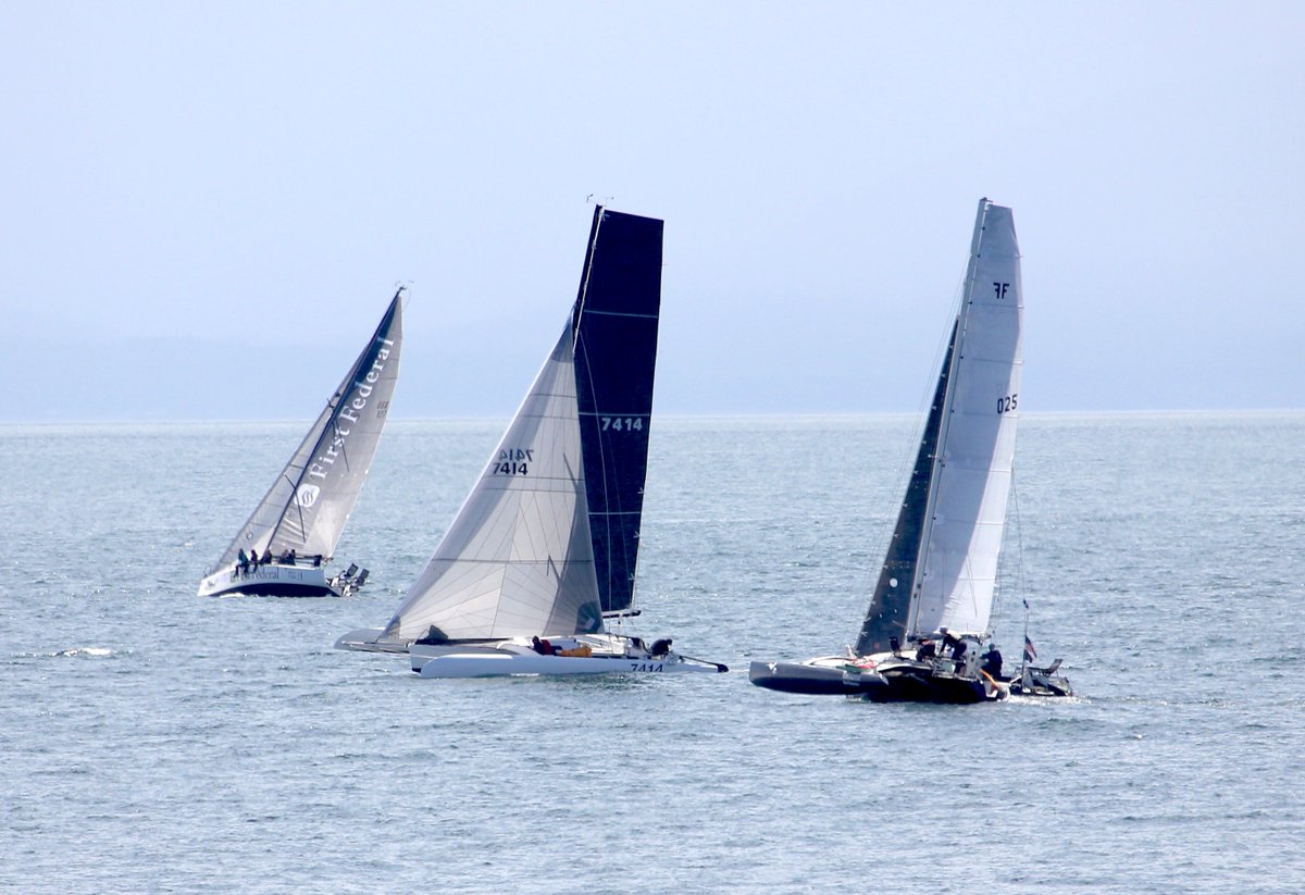 The view from the shore as <a href="/RacetoAlaska/">Race to Alaska</a> leg 2 gets underway from Victoria! #YYJ <a href="/gvicharbour/">Greater Victoria Harbour Authority</a>