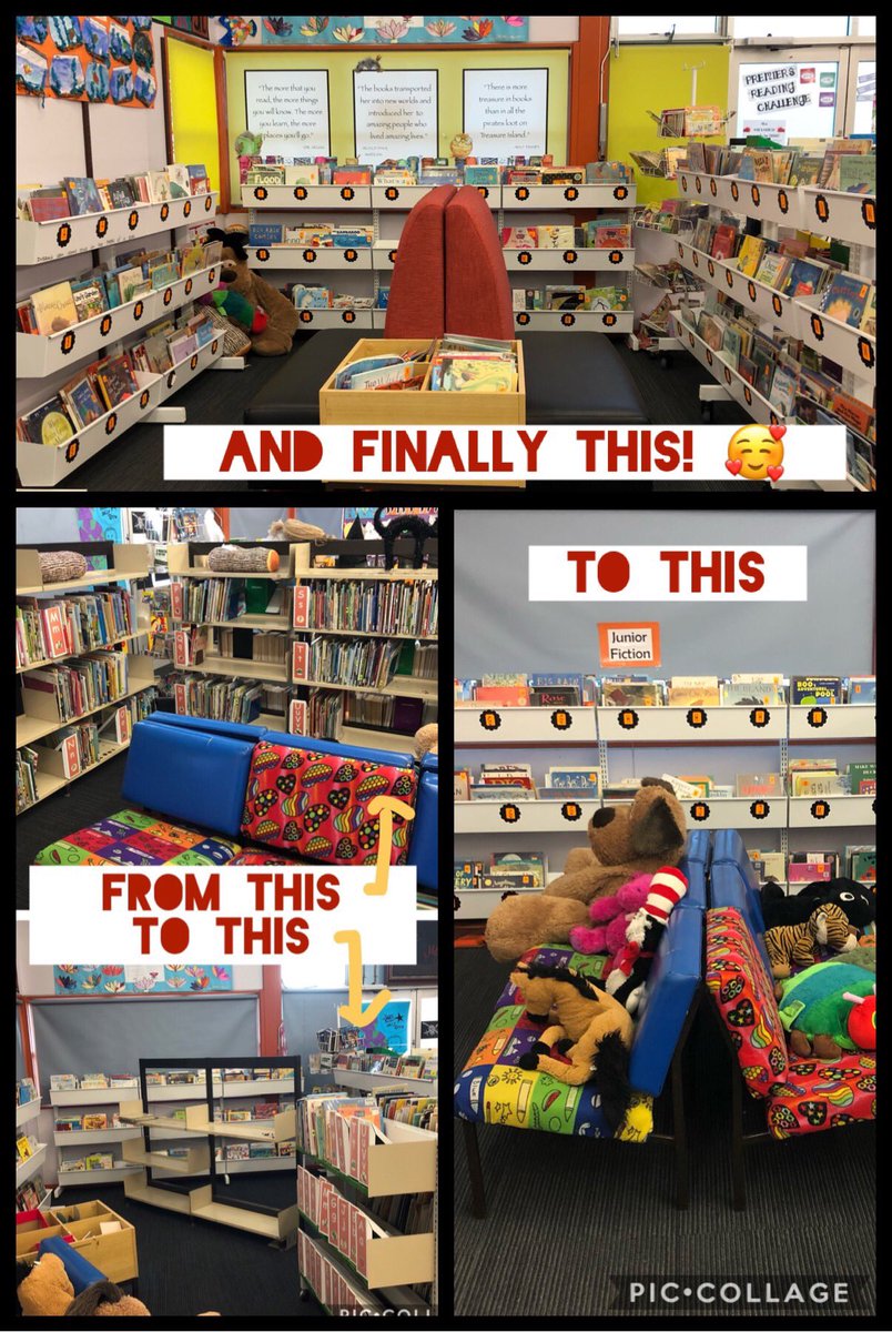 If a picture paints a thousand words, I hope this space paints many a picture for the K-6 kids coming through #TEPSLibrary to enjoy this space! #revamp #juniorfiction #readingnook