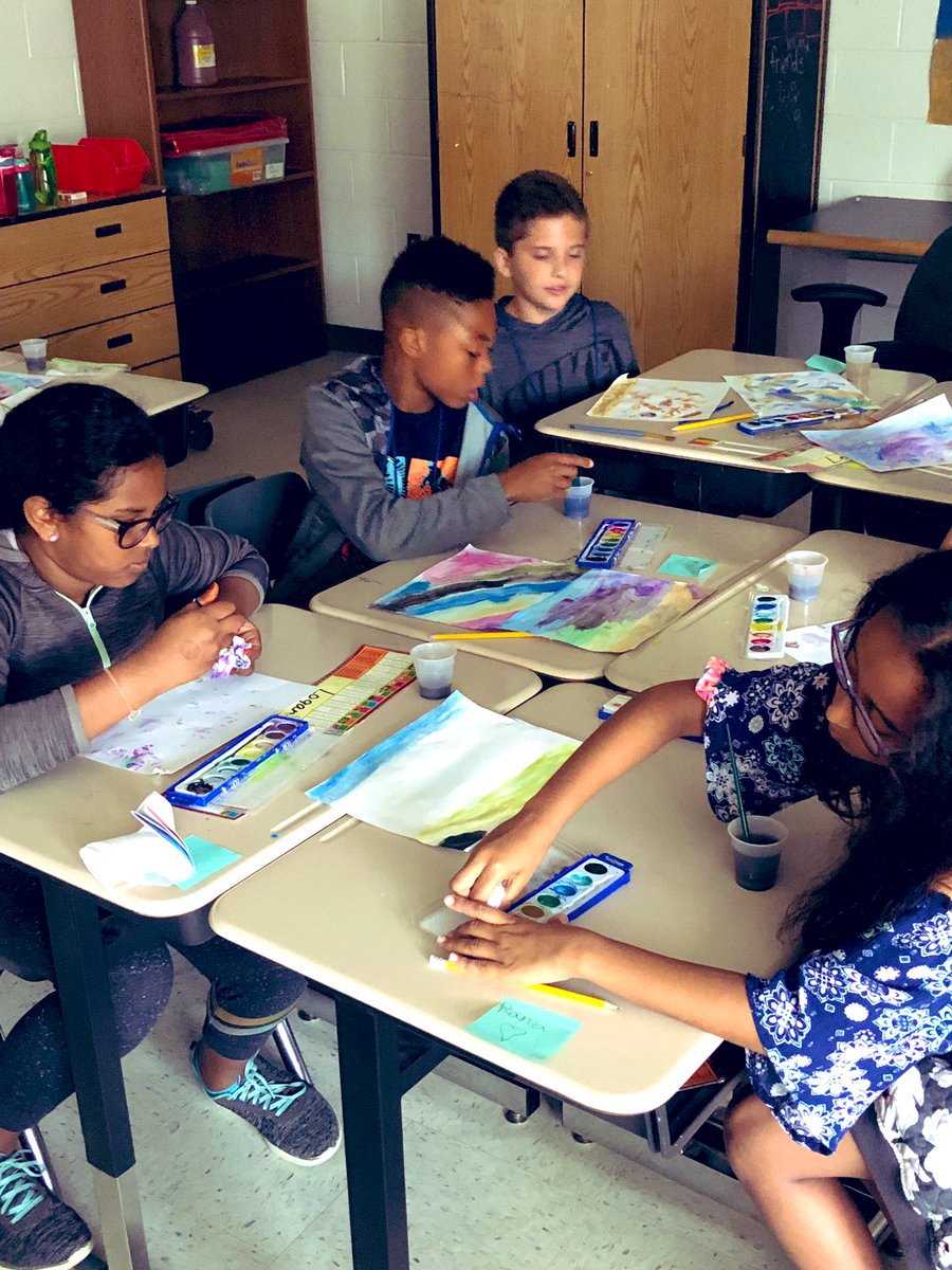 Day two of #WildCatsExplore Watercolors was a huge success! #LCPS19 #enrichmentclasses