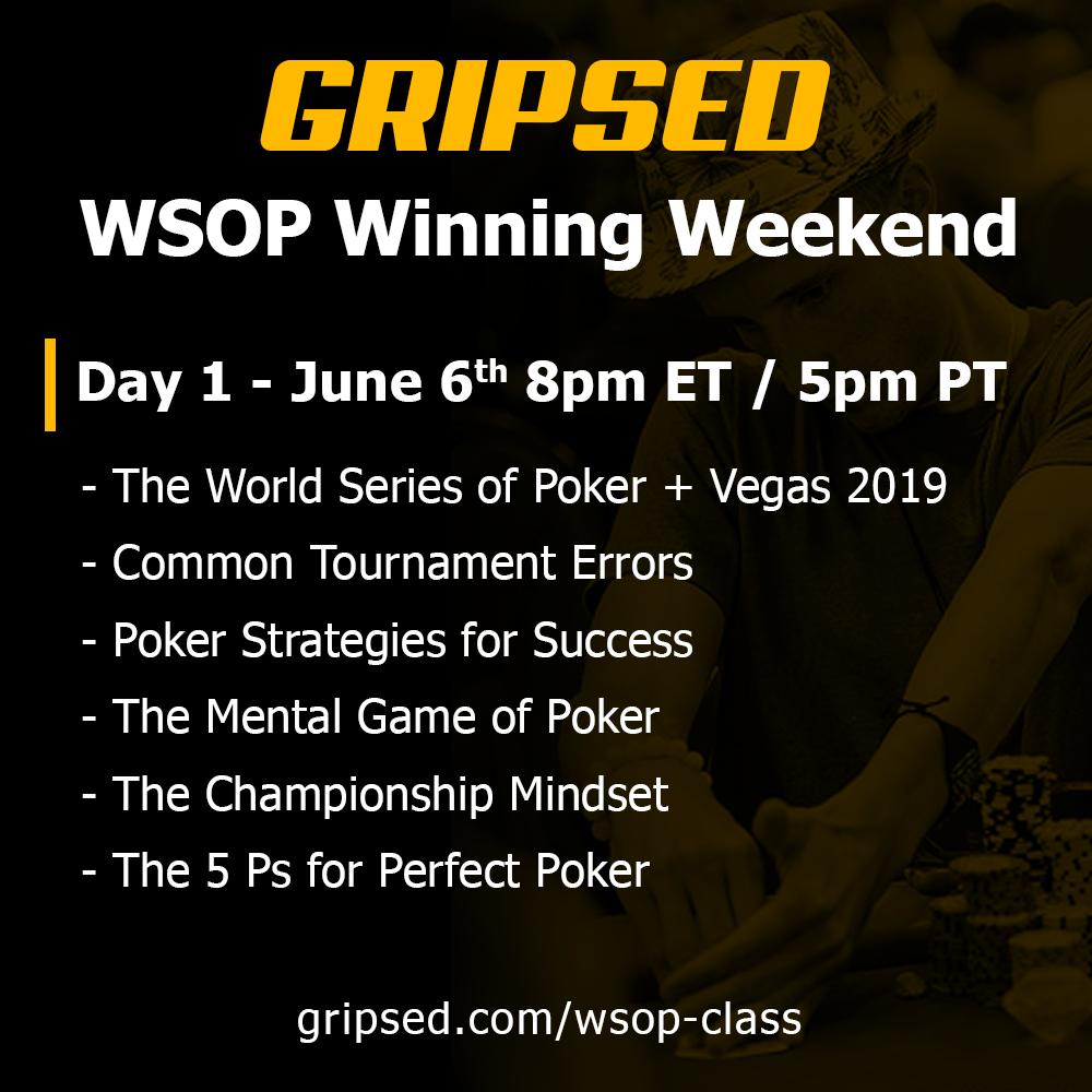 Gripsed's tweet photo. [RT to Win] A Free Premium Pass to @GripsedPoker WSOP Winning Weekend
Webinars kick off at 1PM ET/10AM PT Saturday and Sunday #LetsGetStackin

Tune in to tonight's FREE WEBINAR at https://t.co/XCPYgbMoC6 🏆 #TeamGripsed https://t.co/ompGd3R3cY