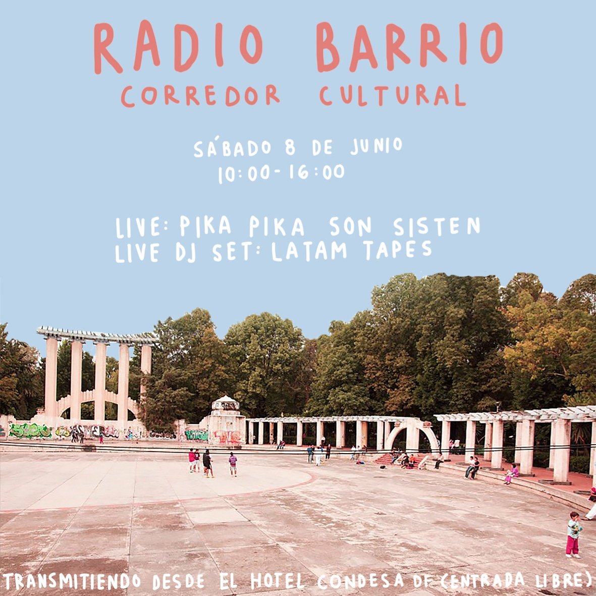 Acompáñanos a celebrar La Condesa este #RadioBarrio  junto con <a href="/CorredorCRC/">Corredor Cultural</a> y los vecinos de la colonia. 
Los esperamos el sábado a partir de las 10:00 de la mañana en el Hotel Condesa DF (<a href="/HotelCONDESADF/">HotelCONDESAdf</a>) o escuchen la transmisión por <a href="/airelibre_fm/">Aire Libre 3.0</a> 105.3 FM 📻