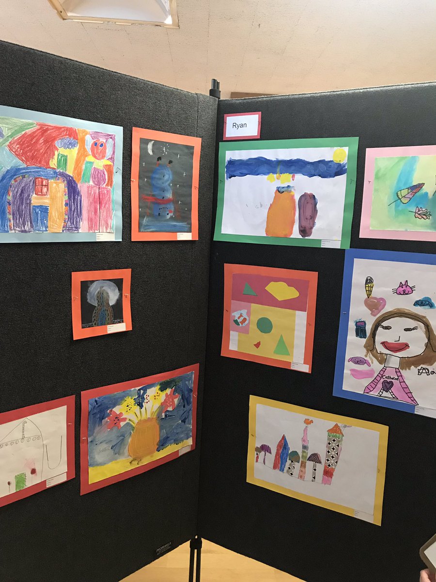 MissRyan110's tweet photo. So proud of room 110's art!!! #Wheelockians #Medfieldps #nightofthearts https://t.co/r5vZjyBLkY