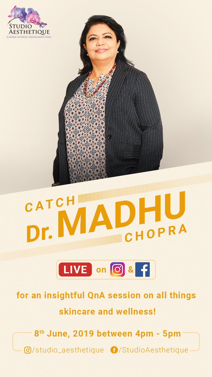 She’s logical, learned and a solution finder for any problems you may face. Trust me you don’t want to miss this! I know I won’t! 😄

<a href="/chopramadhu1/">Madhu Chopra</a> <a href="/StudioAesthetiq/">Studio Aesthetique</a>