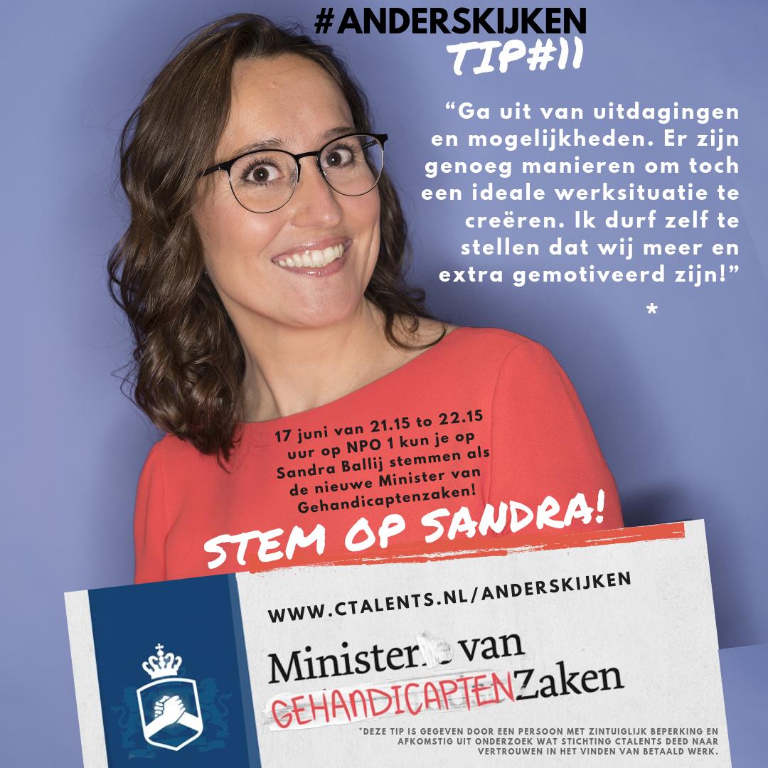 CtalentsNL's tweet photo. “Ga uit van uitdagingen en mogelijkheden. Er zijn genoeg manieren om toch een ideale werksituatie te creëren. Ik durf zelf te stellen dat wij meer en extra gemotiveerd zijn!” https://t.co/qOrl7nFJr1 #stemopsandra #anderskijken #ministervangehandicaptenzaken #inclusie #handicap https://t.co/7P7iYfvbg8
