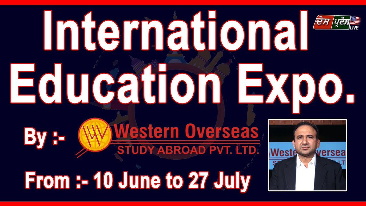 PardesLive's tweet photo. International Education Expo. By- Western Overseas
Watch the full Video On YouTube  
https://t.co/vQ8T7nciEz
DesPardes Live With  WesternOverseas 6 June 2019
Ranbir Sandhu, Pardeep Balyan
Which #countries are #suitable for #study?
#studyvisa #Visa #ielts  #collage https://t.co/e7oQJwxAtY