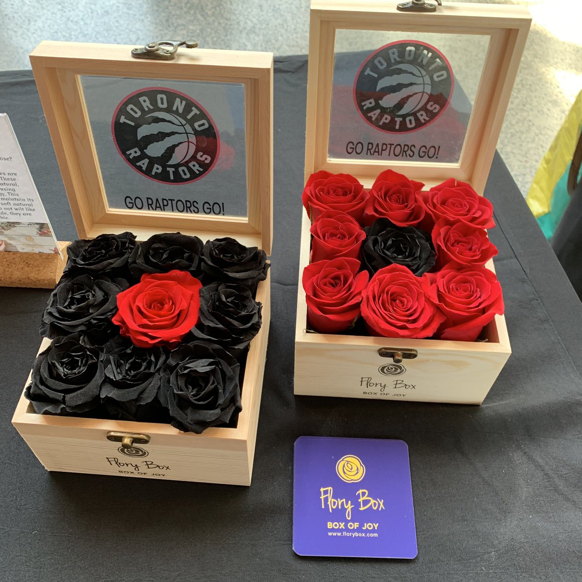 FloryBox's tweet photo. Our #Raptors theme flower boxes to show our love to the one and only Raptors. https://t.co/fUDSe1hmqa
