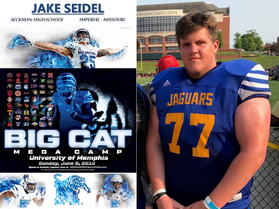 NEXGEN-MIDWEST... 2020 OL Jake Seidel <a href="/jakeseidel11/">Jake Seidel</a> Seckman HS, Imperial (MO) heads out to work Sunday at the University of Memphis Mega Camp <a href="/MemphisFB/">Memphis Football</a>