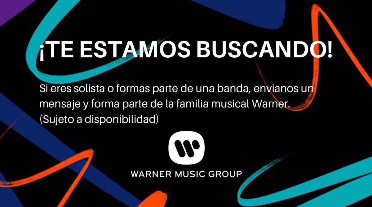 ¿Te encuentras buscando un sello discográfico para iniciar tu carrera musical?
¡Tenemos la solución! Únete a la familia Warner Music ahora mismo.
Únicamente envíanos un mensaje y te contactaremos para firmar el contrato que cambiará tu carrera artística.