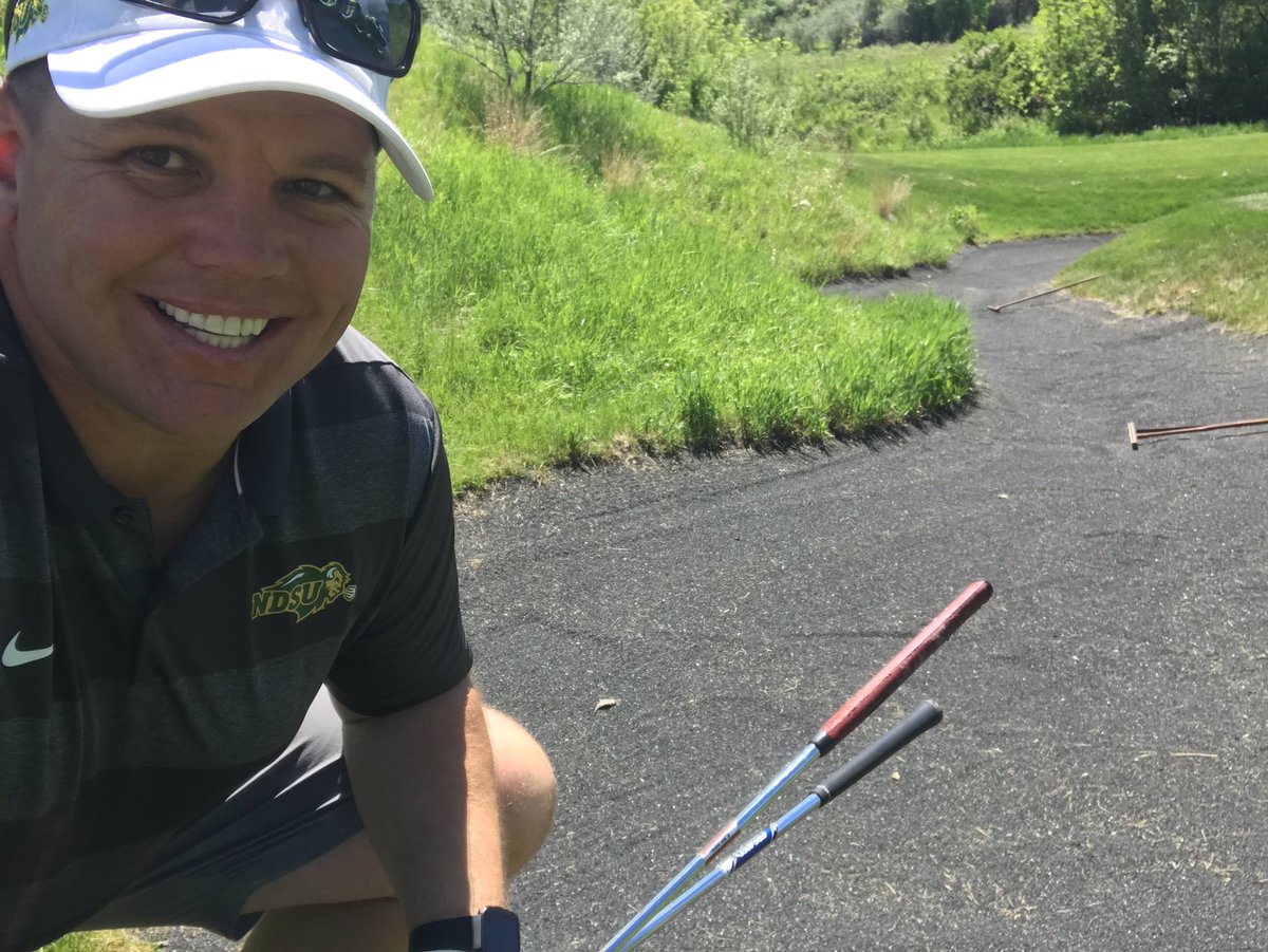 Had a BLAST in Bismark today with <a href="/FBCoachLarson/">Dan Larson</a>!!  We got to spend the day with a ton of Bison Faithful golfing the beautiful <a href="/HawktreeGC/">Hawktree Golf Club</a>. Clubs were 🔥 in our foursome!  Thanks Tim Welch &amp; Wayne Carlson for carrying Matt &amp; I.
<a href="/TexasWelch/">Timothy Welch</a> #WaynesWorld
#BlackSandWasSlick🤘🔰🏌️‍♂️
