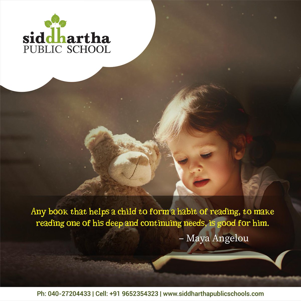 Education Quotes:

Any book that helps a child to form a habit of reading, to make #reading one of his deep and continuing needs, is good for him. – Maya Angelou

#MayaAngelou #YourChildHabits #ChildrenReadingSkills #Quotes #EducationQuotes