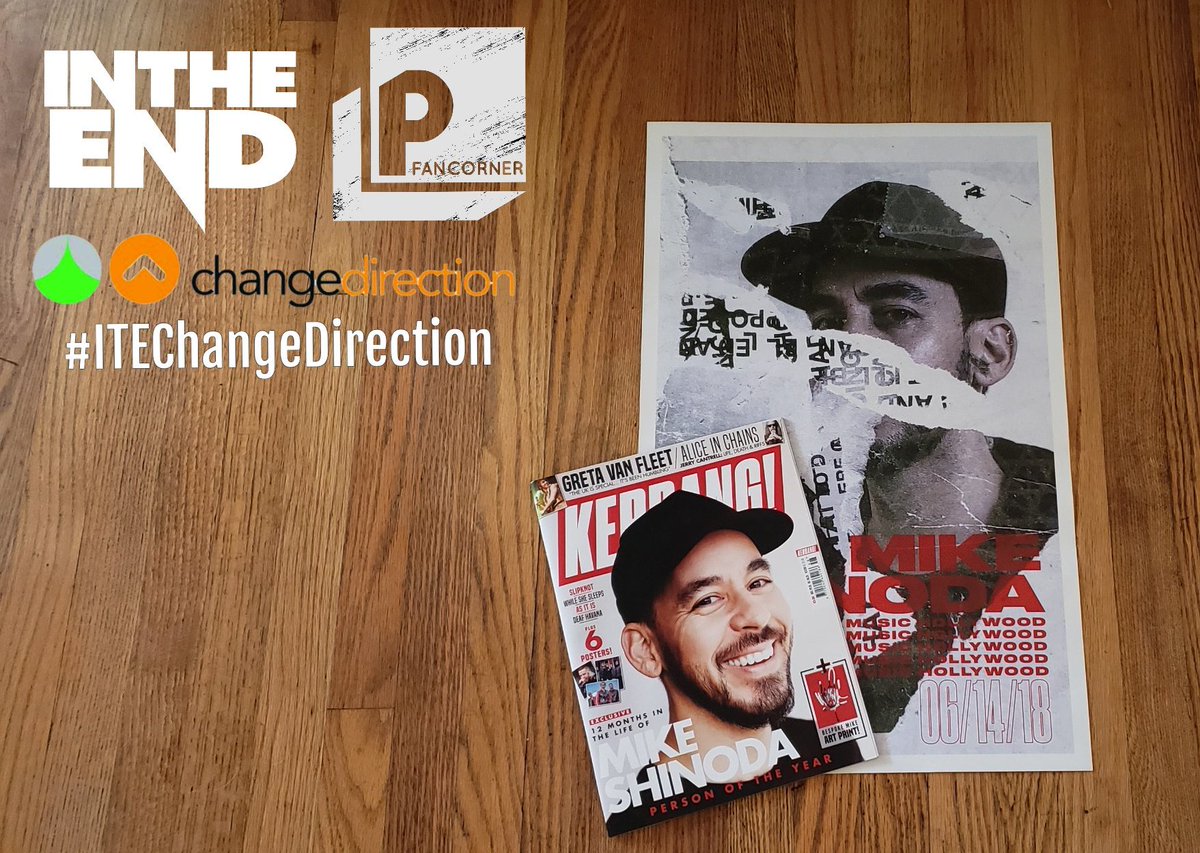 LPFanCorner's tweet photo. We have the one-off poster design from Mike's performance at @amoebamusic with @KerrangMagazine's Person of the Year 2018 issue. #ITEChangeDirection https://t.co/ZbvDdhzgLL