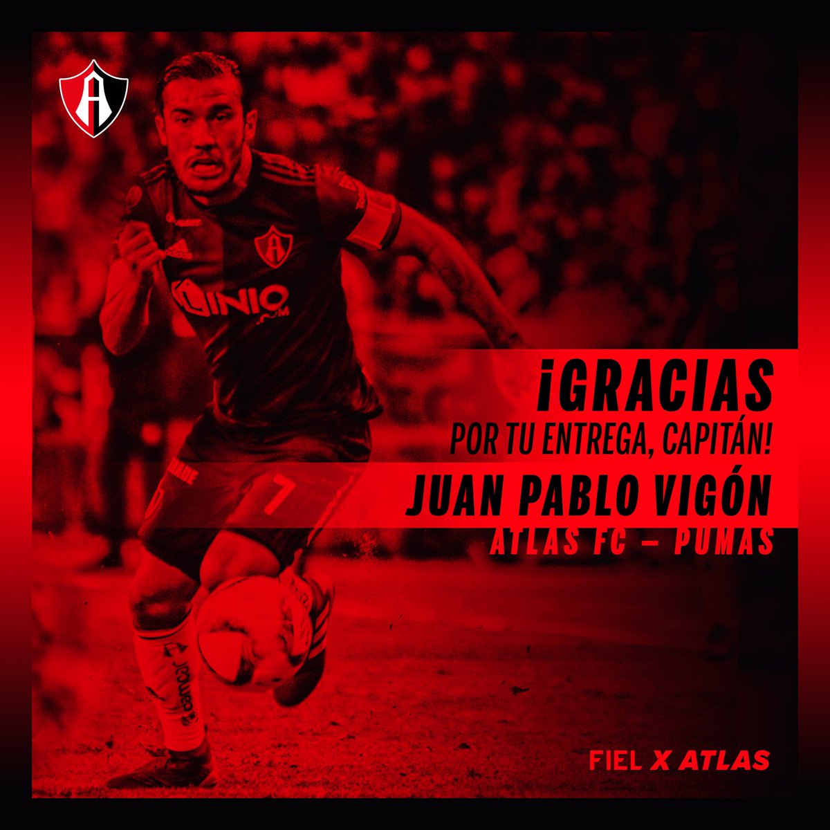 AtlasFC's tweet photo. Capitán, gracias por tu entrega en cada momento. Siempre estaremos orgullosos de que representes a esta Academia.

¡Éxito en esa nueva etapa ! 🙌 https://t.co/PZ8Jbbsex5