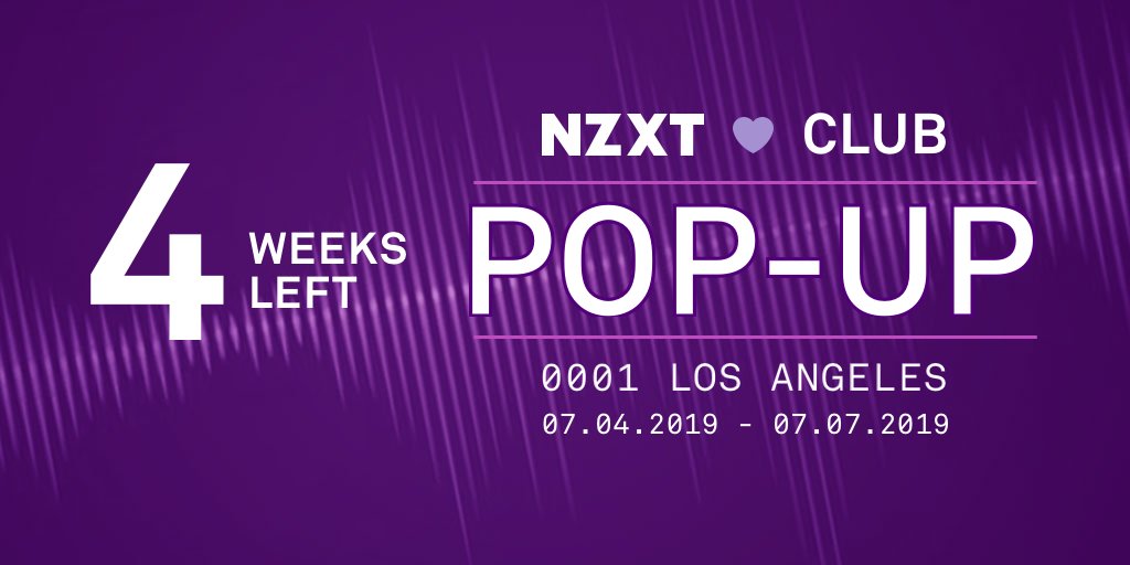 NZXT's tweet image. The NZXT 💜 CLUB POP-UP is 4 weeks away!

Here’s what you can expect:

- A really special product launch
- Limited-edition merchandise
- Meet-n-greets with your favorite streamers
- Perhaps a plush doll
- And a few surprises!

Sign up for more details: nzxt.co/pop-up-list