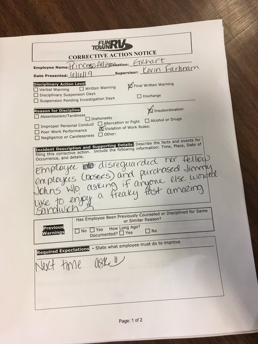 Allison 🌻 on Twitter: "Today I got written up for insubordination Allison 🌻 on Twitter: "Today I got written up for insubordination
