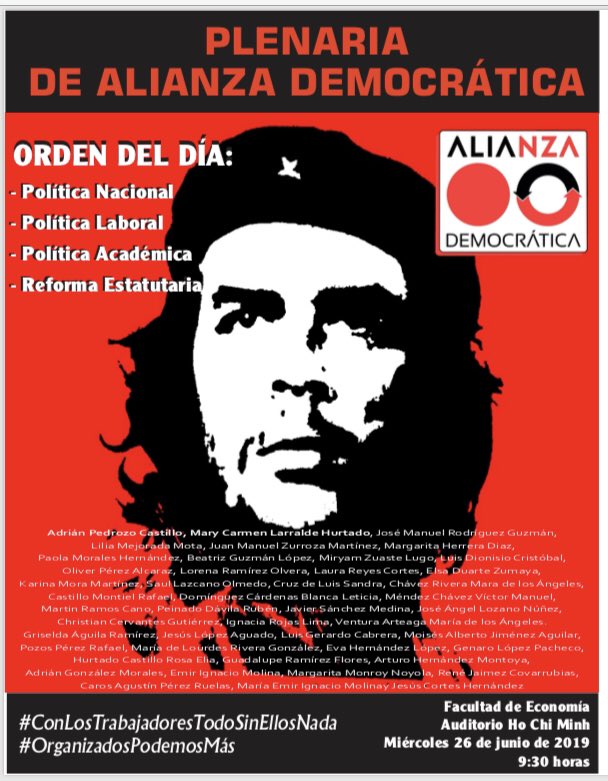 pedrozocastillo's tweet photo. Miércoles 26 de junio, 9:30 horas, auditorio “Ho Chi Minh” de la Facultad de Economía, C U
#SomosAlianzaDemocratica
#Stunam
#Unam https://t.co/qtwmNwVBvQ