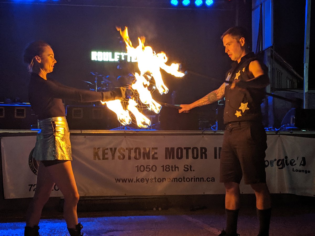 ProvincialEx's tweet photo. The NorthFIRE Circus is at the Beer Gardens every night of the #MBSummerfair ! This is a must-see show after dark! #northfirecircus https://t.co/lEWuAGTJNu