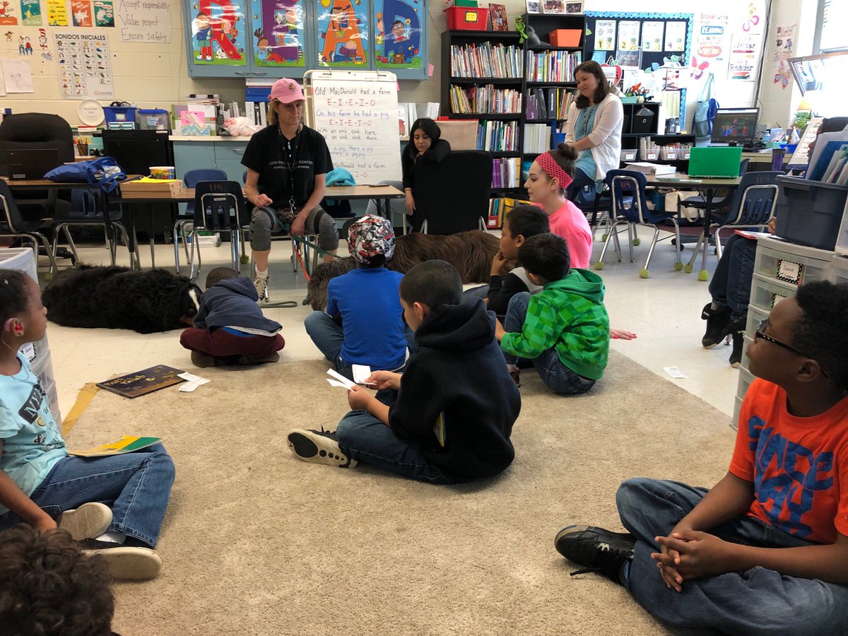 godbold7545's tweet photo. Who wouldn’t want to read to adorable dogs? My class enjoyed cuddling up to these furry friends. Thanks Carla and Rebecca for making this happen!🤗

@BPD3KM https://t.co/H1QFCT0nmh
