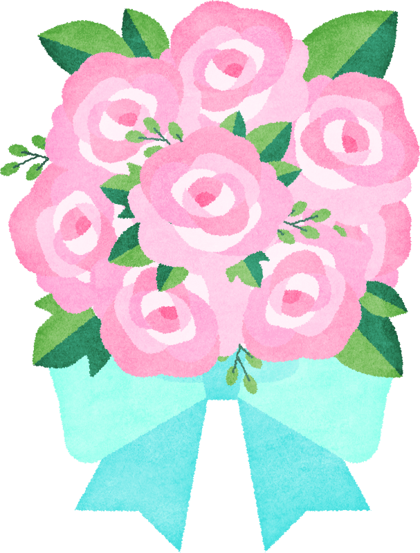 スタンプ販売中 イラスト素材 Penta V Twitter バラの花束 ピンク のイラストを追加しました Penta フリー素材 イラスト T Co 5dynbahlf3