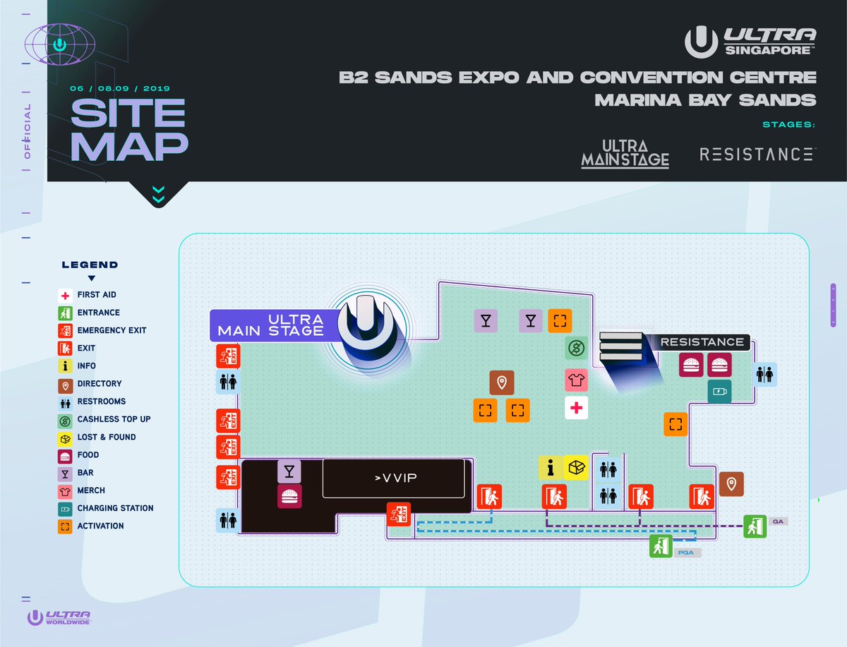 Begin to plan out your Ultra Singapore 2019 experience with the official site map!

Explore the locations of our stages and other amenities available at the festival this weekend.