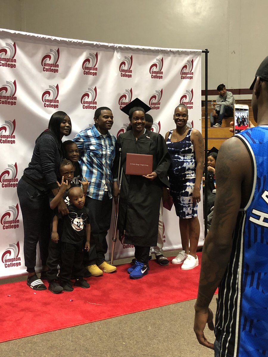 compton_college's tweet photo. Celebrating at the reception in the gym! #ComptonGrad https://t.co/oIbzNJsDQM
