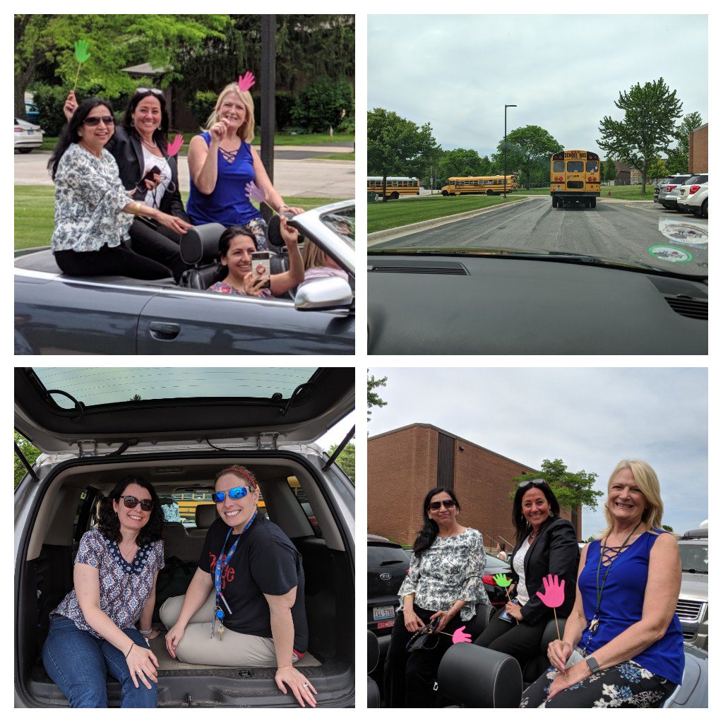 NergeLRC's tweet photo. Saying goodbye to our 6th graders and 6 of our  friends who are leaving us. (We missed you joining us, Wendy &amp; Julia!) A Nerge tradition of walking out of the school and drive-by waves for all! Remember...once a Nerge Knight, always a Nerge Knight! 
#NergeInspires
#weare54 https://t.co/Qbwf4xIuK8