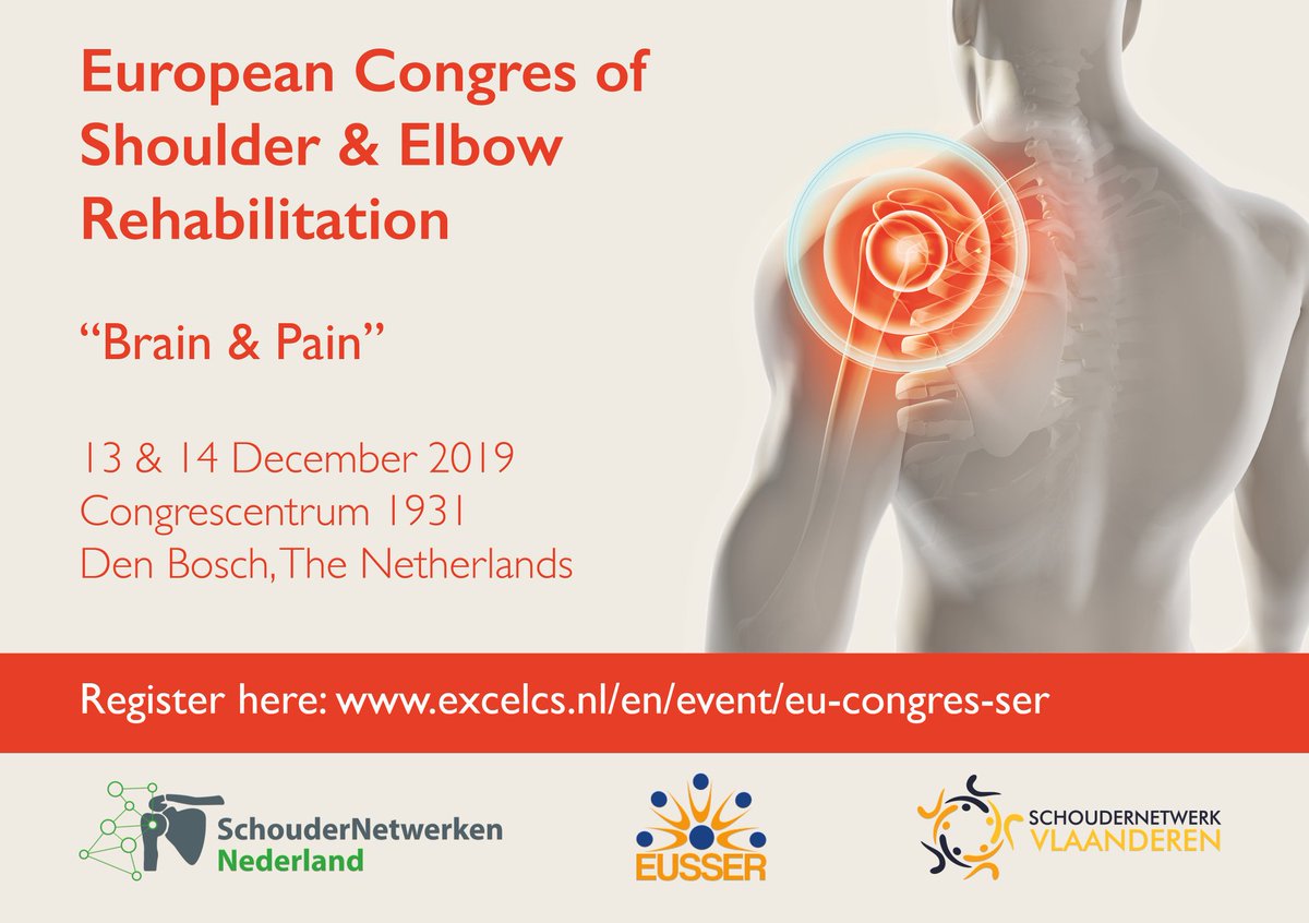 Register now for this great Congres in Den Bosch (NL). excelcs.nl/event/eu-congr… w/ fantastic keynotes,  parallel sessions, workshops. Don't forget to ✔️ for the Friday evening party 🎉 <a href="/EUSSERBOARD/">EUSSER</a> <a href="/schoudernetwerk/">SchouderNetwerken Nederland</a> All RTs appreciated 🙏