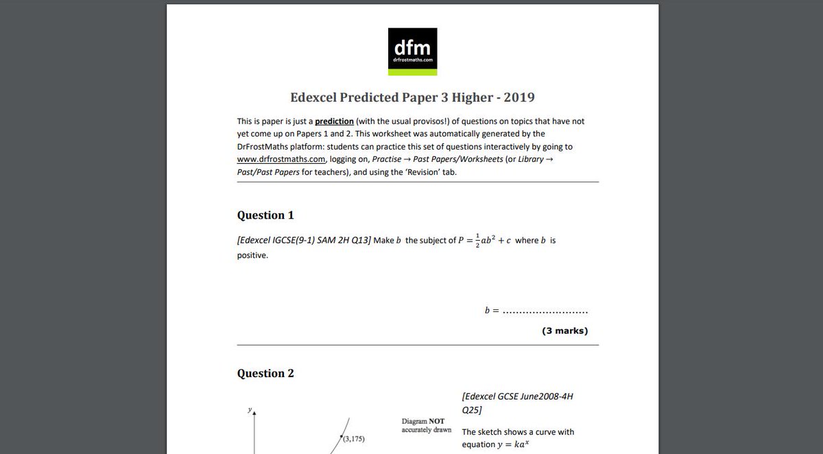 DrFrostMaths's tweet photo. Edexcel Higher Tier PREDICTED PAPER 3! A compilation of questions on topics that haven't yet come up. Comes with the usual provisos, e.g. topics that have come up could come up again. https://t.co/fzdsSgzvCb https://t.co/Zc6cHeuupC