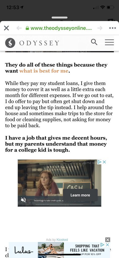 laurennicole112's tweet photo. You people that are always tweeting about kids parents paying for stuff need to read this. Hits so close to home even now. My parents would never watch me struggle & Iβve never went without. #badassparents #appreciatewhatyouhave https://t.co/4gLq1o82YG