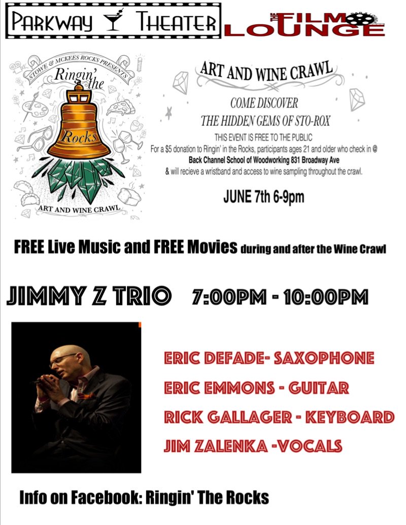 Parkway_Theater's tweet photo. Stowe Township Art & Wine Crawl -Fri June 7th-6pm-9pm -https://t.co/DA4K3Ug5lc
#mckeesrocks #stowe #storox #pghwinecrawl #artandwinecrawl #businesscrawl #pittsburghart #shoplocal #livemusicpgh #livejazz #winesamples #thingstodoinpgh #gemsofmckeesrocks #ringintherocks #freejazz https://t.co/2kx8Sy83dE