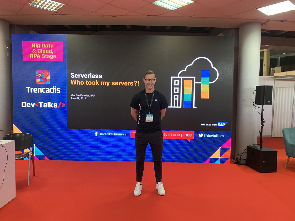 maxstreifeneder's tweet photo. ready for my session at @DevTalksRo, 2:50PM #DevTalksRo #SAP #serverless https://t.co/D7WLUynfhw