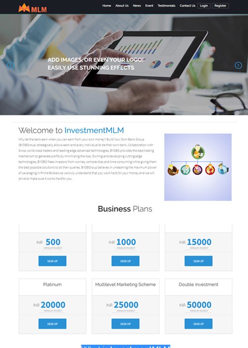 PHPScripts_Mall's tweet image. The Best Compensation Investment MLM Plan with the best planning structure, user-friendly customization, level commissions, secure wallet transactions and more on, check out #MLMScripts bit.ly/2IoFMfE 
#InvestmentMLMPlan #InvestmentPlanMLMSoftware