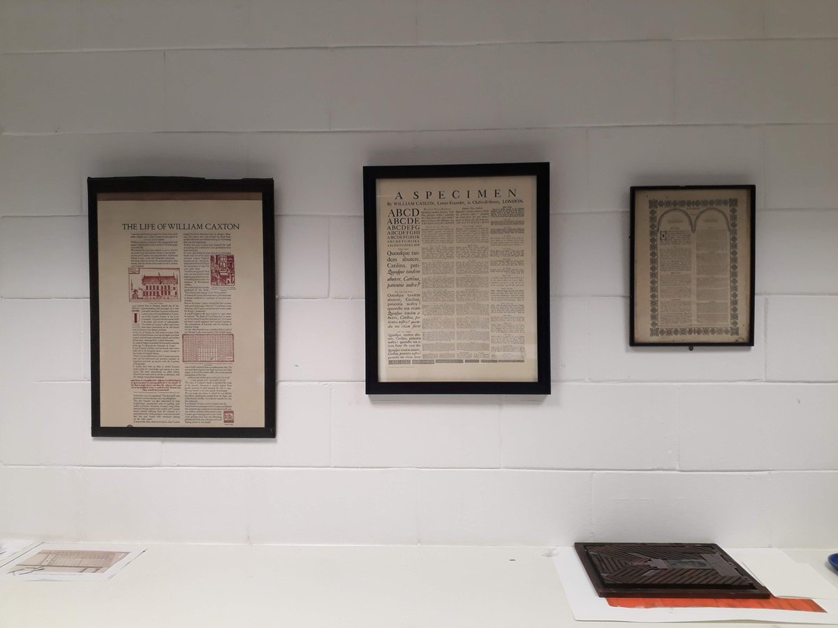 Taking advantage of the summer lull to do a bit of interior decorating!  Particularly pleased with our recent acquisition of a slightly pre-loved reproduction of one of William Caslon's early specimen sheets.  #letterpress