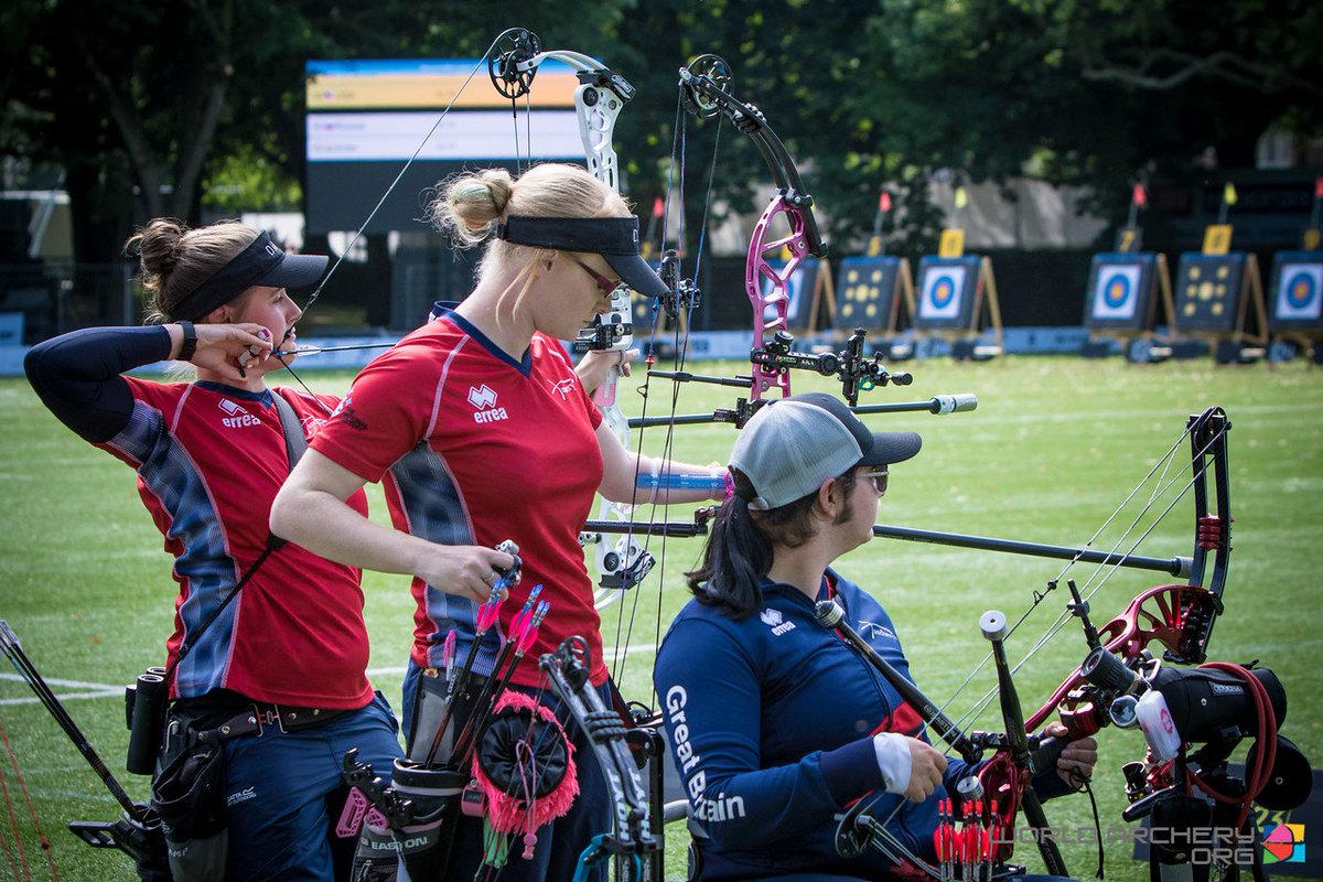 <a href="/archeryjess/">Jessica Stretton</a>, <a href="/jodie_grinham/">Jodie Grinham</a> &amp; <a href="/phoebep_archery/">Phoebe Pine</a> will be shooting for gold in the Compound Women Open team tomorrow at 1230 on <a href="/BBCSport/">BBC Sport</a>, followed by Jess shooting for individual gold at the <a href="/worldarchery/">World Archery</a> World Para Championships at 1500. 
bbc.co.uk/sport/live/arc…
<a href="/ParalympicsGB/">ParalympicsGB</a>