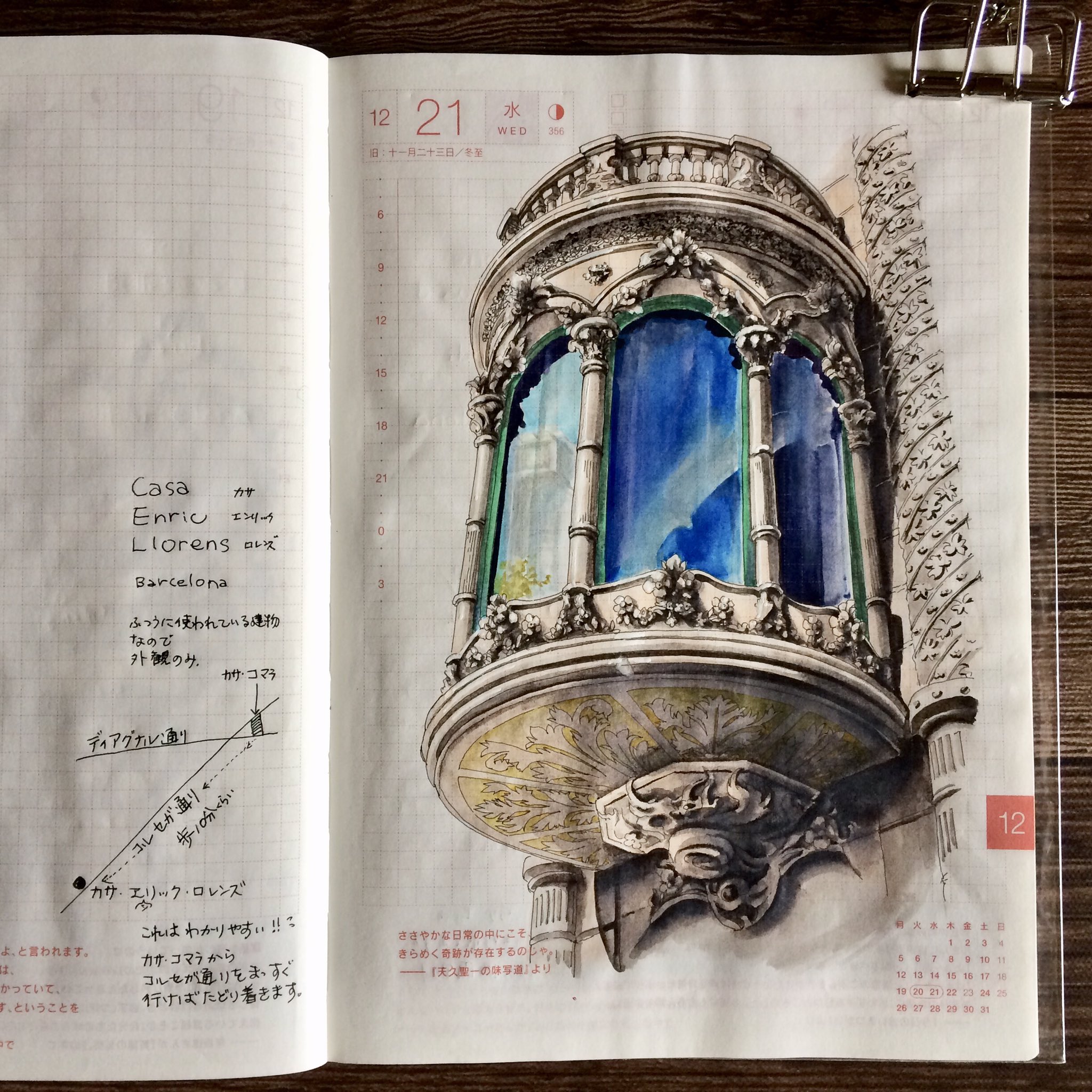 ট ইট র りひこ 絵 世界の出窓から ほぼ日手帳 に 描いたバルセロナのカサ エンリック ロレンズcasa Enric Llorens 水彩絵を流して水彩民を増やそう 水彩 イラスト アナログ Drawing Illustration Watercolor T Co Fkjhvltkdh