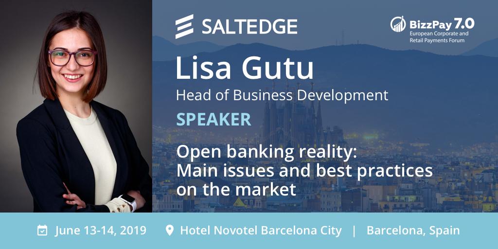 saltedge's tweet photo. There is a lot of buzz around #OpenBanking, but what are the real use cases? Our Head of Business Development @Lisa_Gutu will be on stage at #BizzPay 7.0 on June 13 at 15:50 to talk about open banking around the world and the emerging #bestpractices on the market. #fintech #APIs https://t.co/yKHaZ2X0PJ