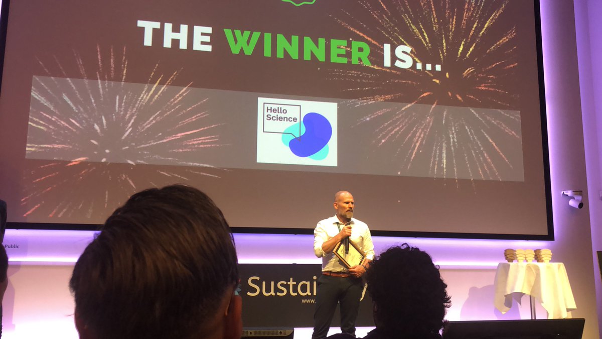 Novozymes's tweet photo. At last night’s inaugural SDG Tech Innovation Awards @IDAdk #respondfestival, our open innovation platform @HelloScienceIO won in the Partnerships for SDGs category. Shout out to our great partners @grundfos @CKICNordic @KromannReumert 😊 #PartneringforImpact #RethinkTomorrow https://t.co/3xSXoJBO9n