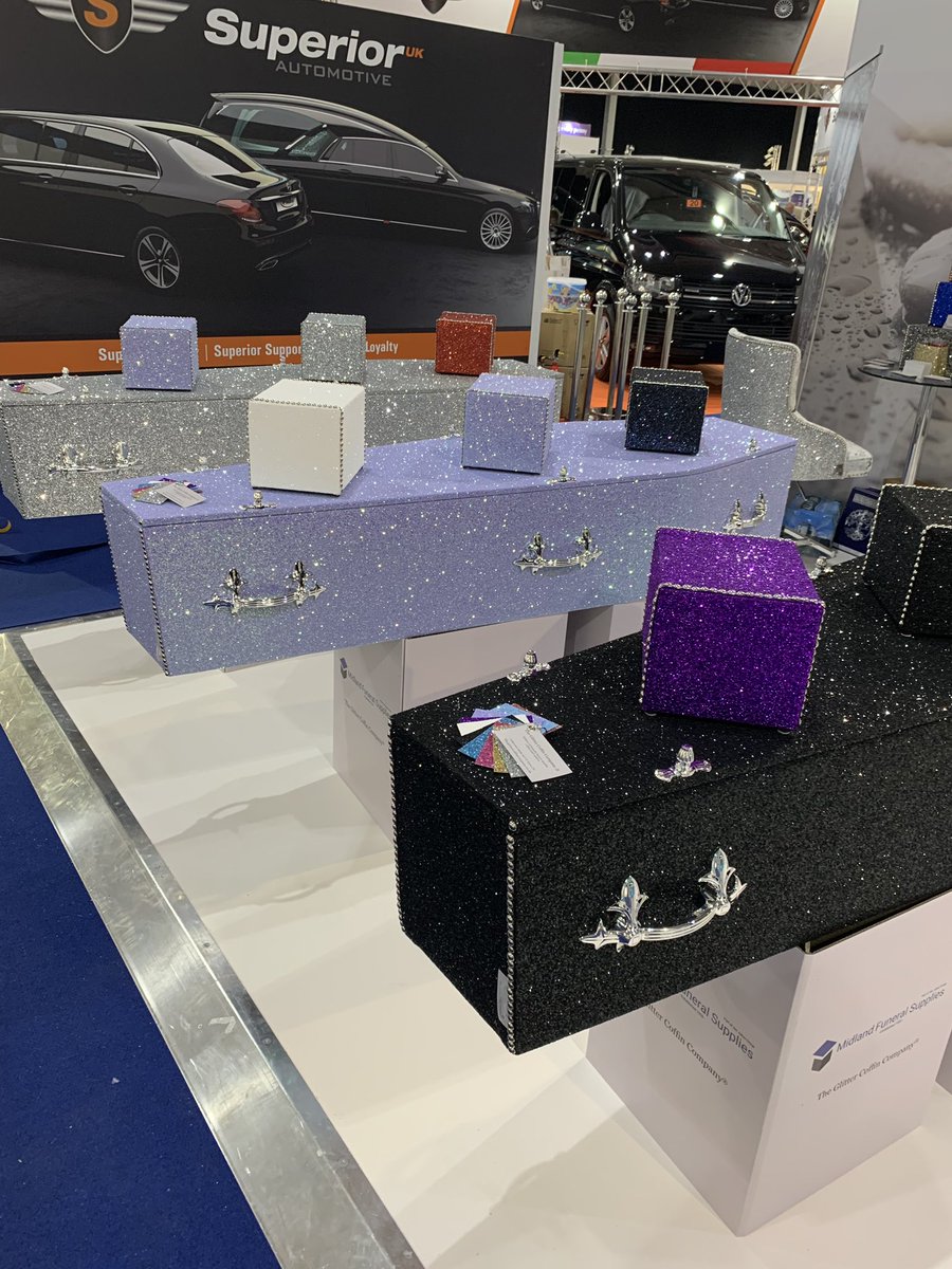 If you are visiting the #NFE2019 come and see us, we are in hall 2 💎💎
#glittercoffin #glittercoffins #theglittercoffincompany #sparkle #coffin #funeral #funeraldirector #funeralservice
