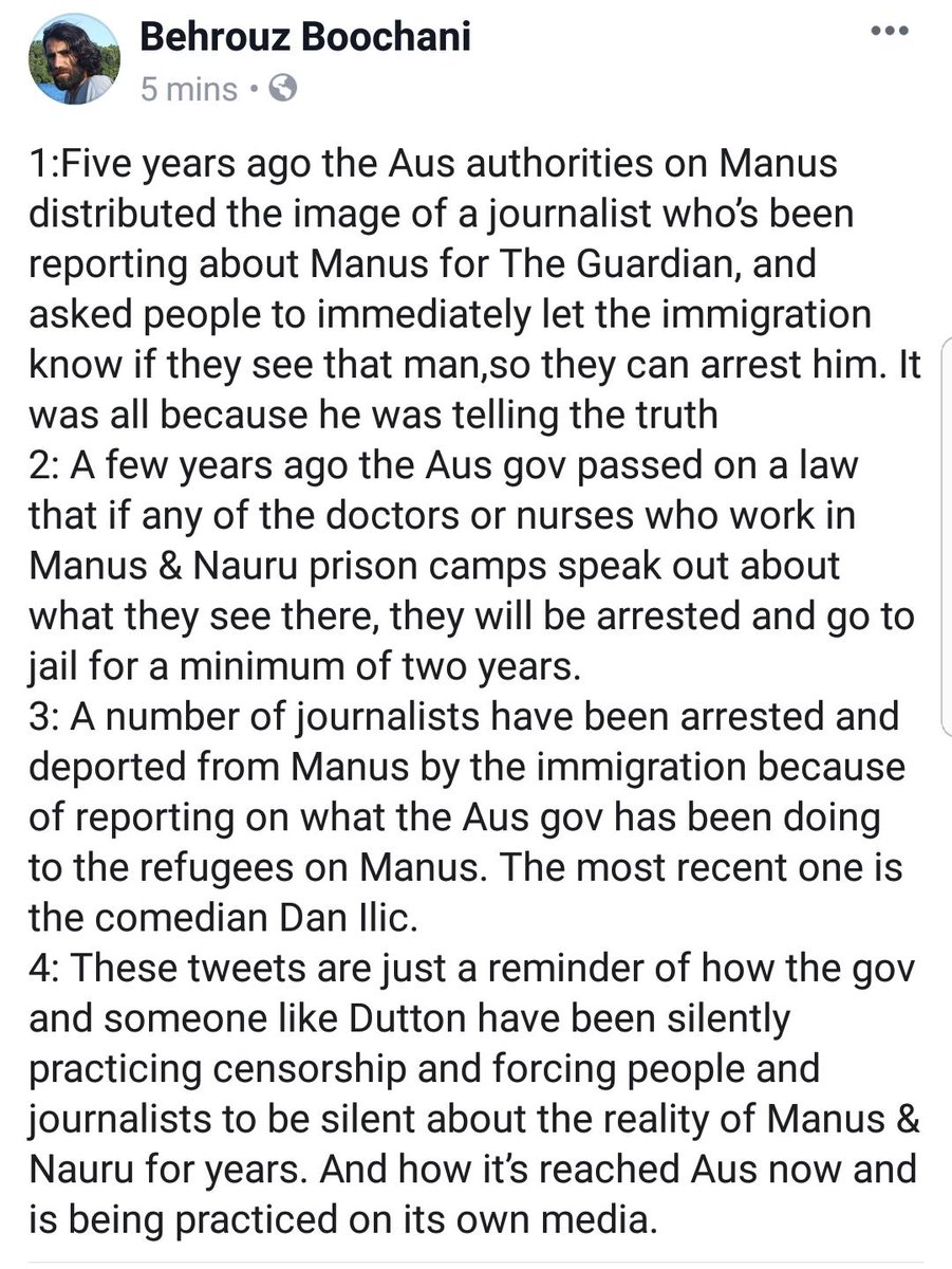 Behrouz Boochani (@behrouzboochani) on Twitter photo 