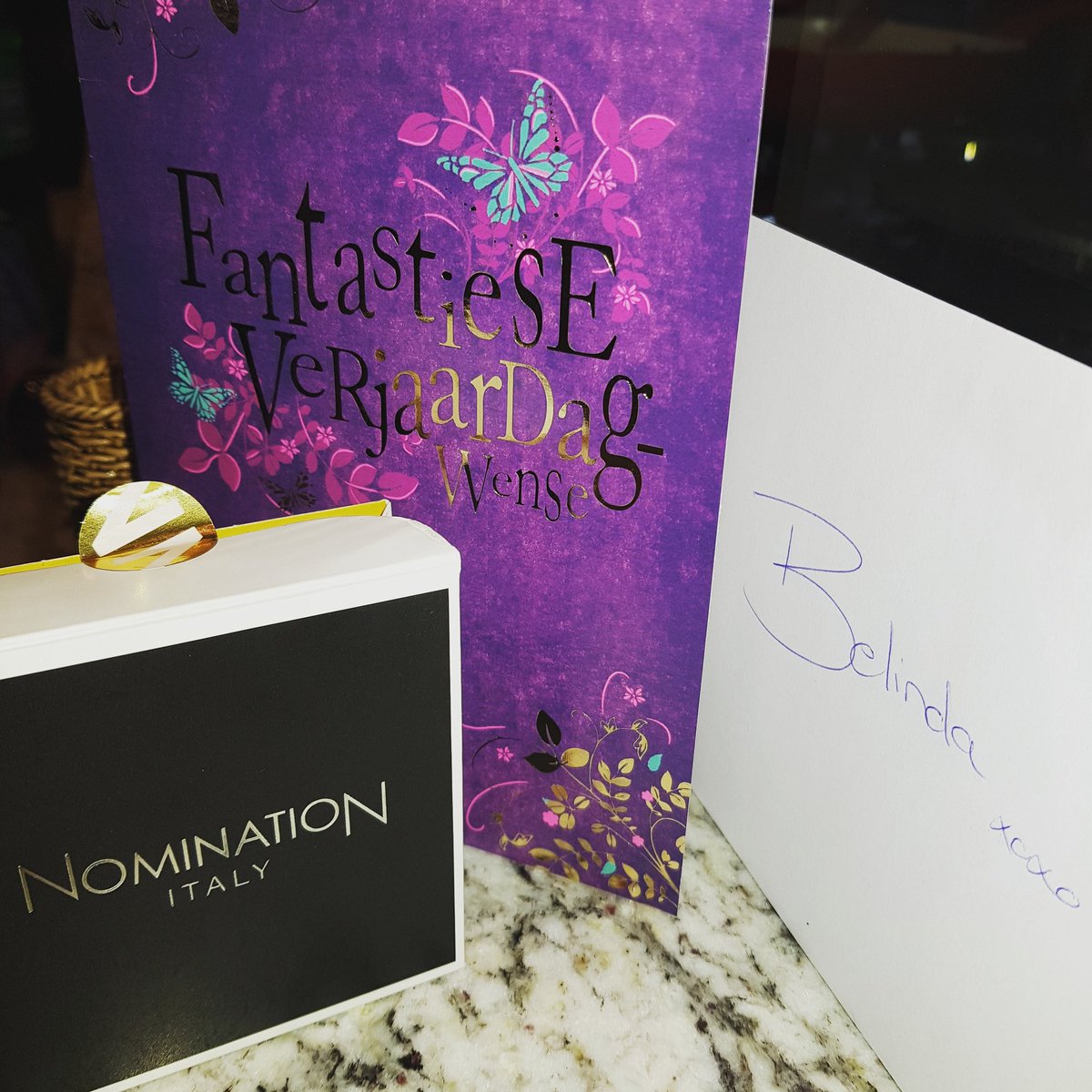 BelindaBothma4's tweet photo. Yippeee...🤩They didn't have to wonder what to get me for my birthday this year... 😁 Adding to my collection of beautiful #Nomination links with @nominationsaofficial ♥️
Thank you to my kids for adding to my story❣❣
Love u❣
#NominationItaly
#NominationSA
@MrsSAPageant https://t.co/qtRni4hGDK