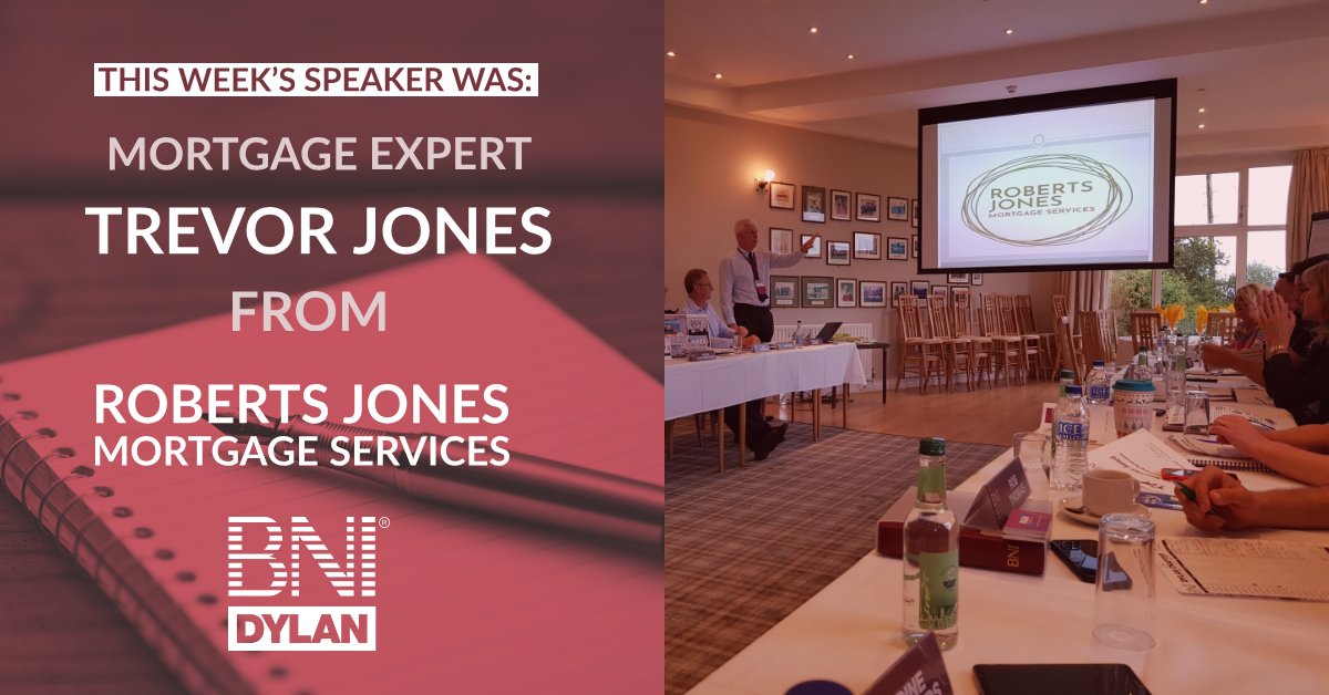This weeks speaker is Trevor Jones from Roberts Jones Mortgage Services. If you're looking to get on the property ladder or want to make sure you're getting the best deal on your present arrangement give him a call or message us and come meet him next week!