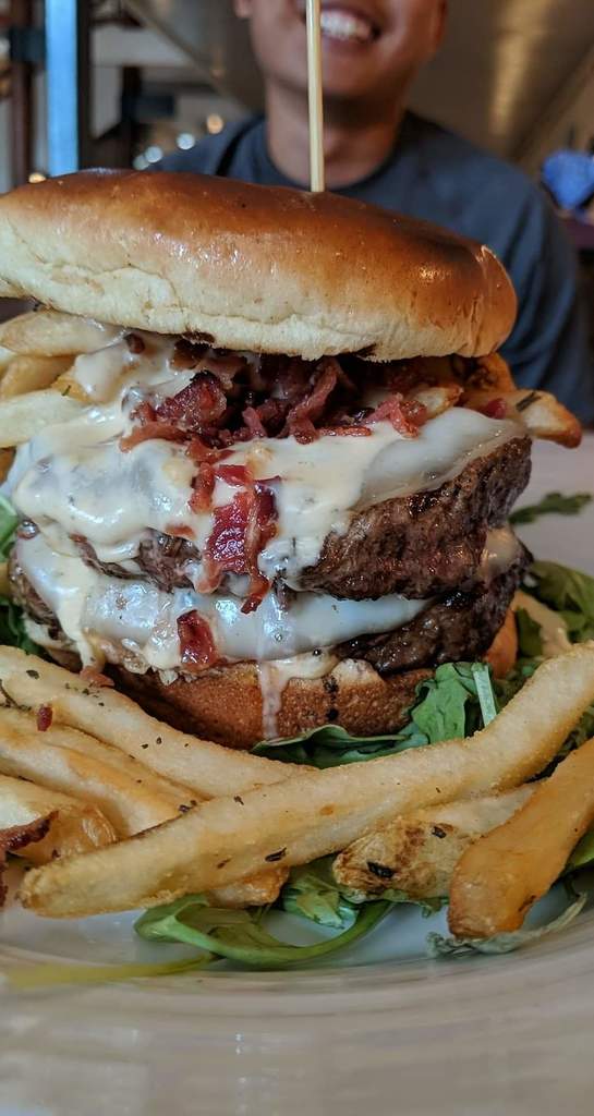 " [I ate] a double stack fondue burger with rosemary fries " - courtesy of ROMAN_CIPHER via #food in Reddit #Delicious #Lunch #Gourmet #Dinner