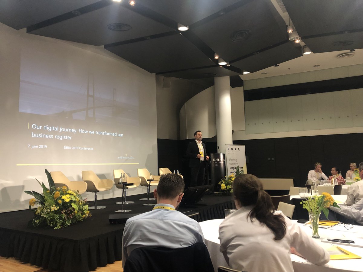 The last day of the EBRA 2019 conference starts with a Keynote about digital journey of the Danish Business Authority by Mr. Søren Corfixsen Whitt
#EBRATallinn