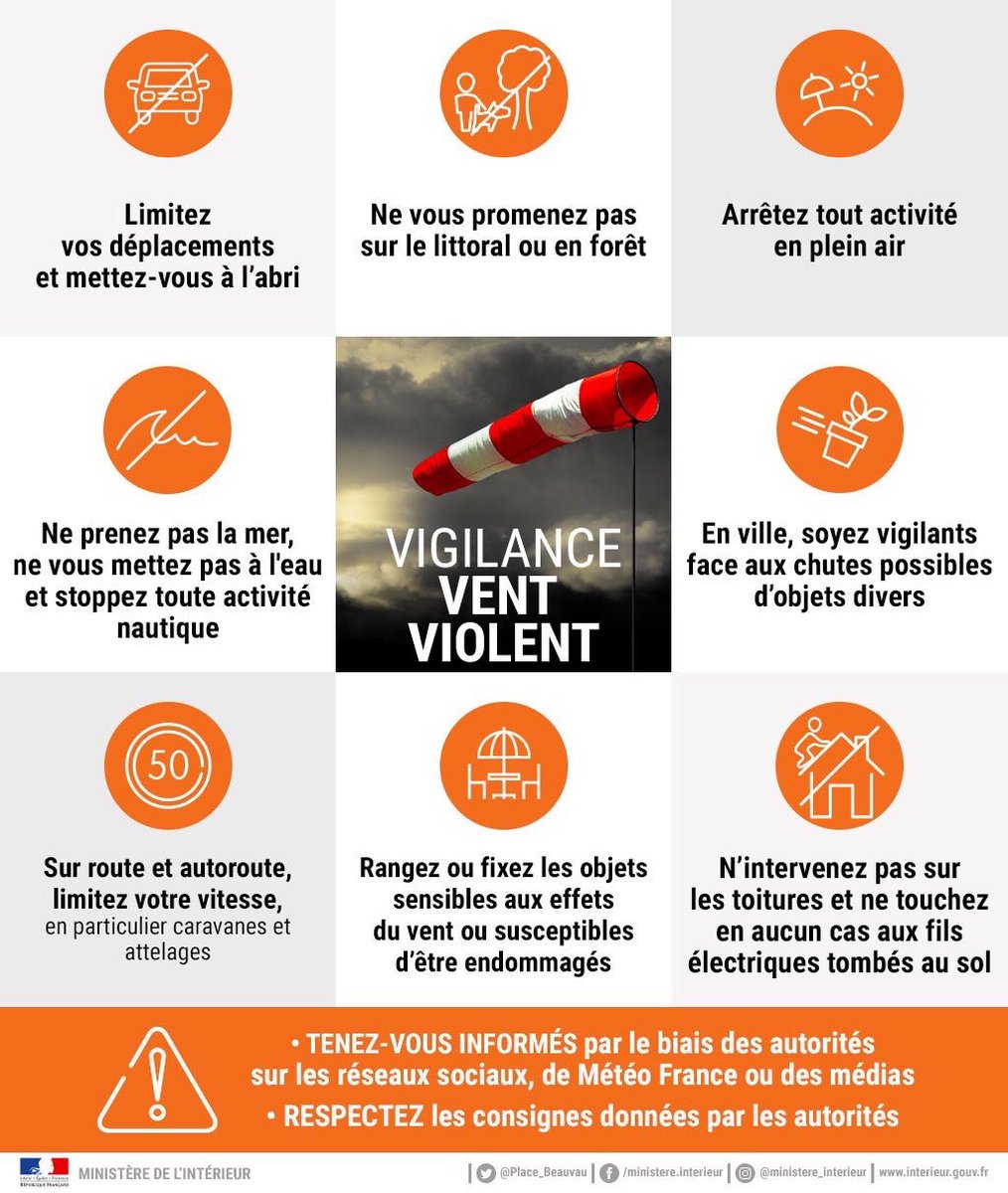 sdis86's tweet photo. #Meteo86 La #Vienne86 est placée en #VigilanceOrange - Tempête #Miguel Le vent commencera à se renforcer nettement dès 13h avec des rafales de 100 à 110 km/h. ⚠️ à ce qui peut s’envoler #ChutesObjets https://t.co/5mPpsF502K