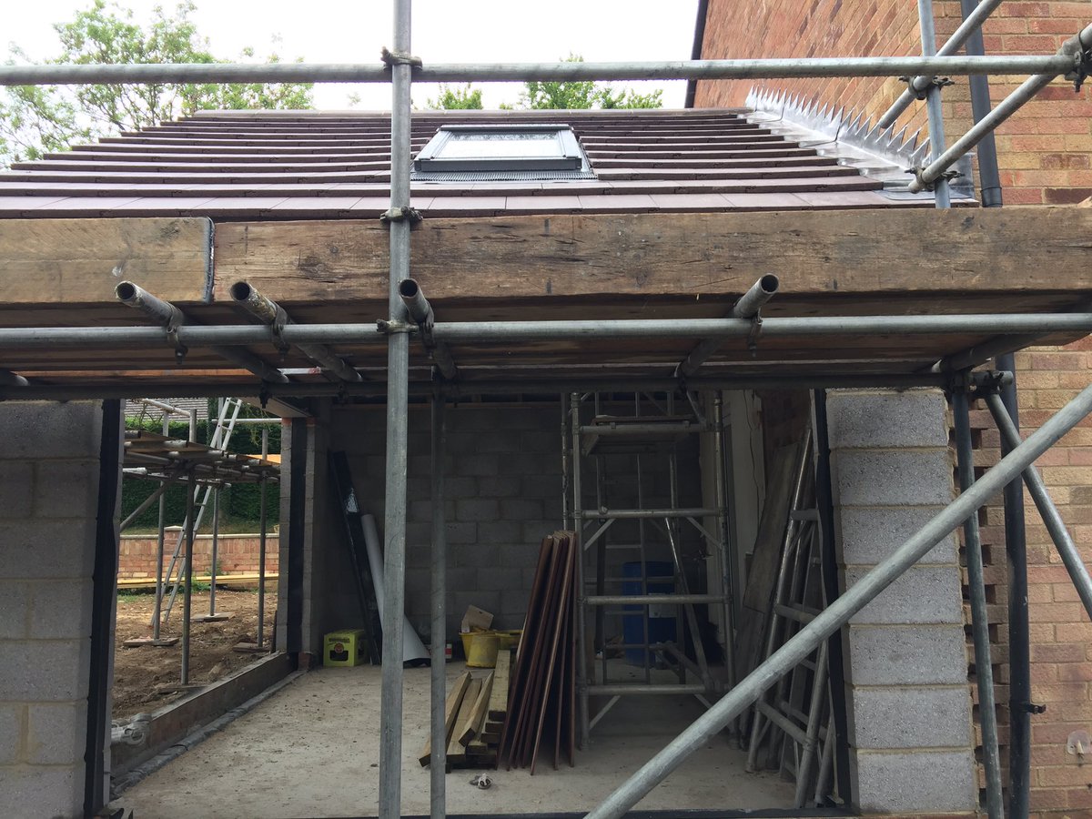 Extension roof, Marley moderns, secret gutters, velux &amp; lead flashings.
#roofing #oxford #marleymodern #velux